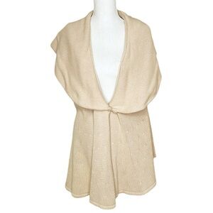 Rachel Zoe Chunky Knit Shawl Collar Cotton Sweater Vest Size Large